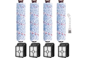 BVHONWE 8 Pack Replacement Parts Compatible with Bissell CrossWave 1785 2306 Vacuum Cleaner 4 Pack Multi-Surface Brush Roll 1868 4 Pack Vacuum Filter 1866 Compare to Part 1608683 160-8683 1608684