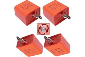 4 PCS 2-Pin 12V Speed Adjustable LED Electronic Flasher Relay Fixes Motorcycle Turn Signal and Hazard Warn Hyper Flash - Premium Version Orange DC12V-FM Part by MQparts