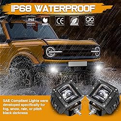 Niking Auto 2Pcs 3 Inch SAE LED Fog Light Pods Off