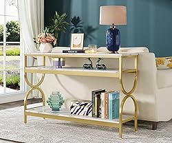 Tribesigns 3-Tier Console Table, 55 inch Sofa Table