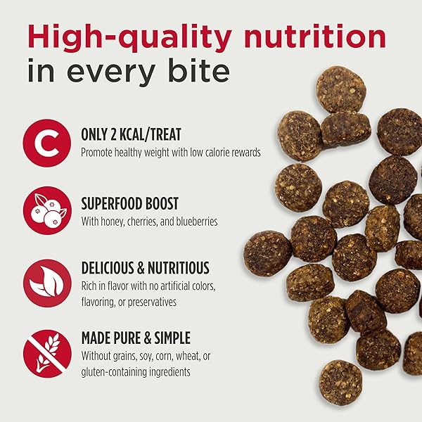 NULO FREESTYLE GRAIN-FREE HEALTHY DOG AND PUPPY TRAINING TREATS, LOW CALORIE TREATS MADE WITH SUPERFOOD BOOST INGREDIENTS, 2 CALORIES PER TREAT , 4 OUNCE (PACK OF 1)