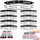 8Pcs Bed Sheet Organizer Bands Sheets Labels for Elastic Bedding Linen Closet Storage Foldable Sheet Set Organizer Sheet Keeper Band King Queen