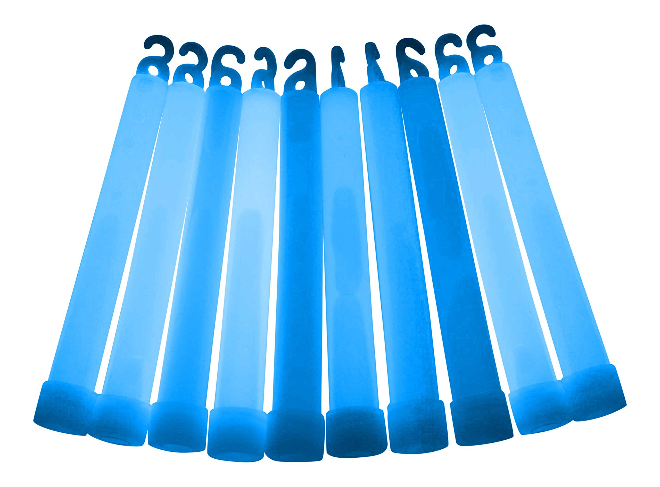 6 inch Premium (15mm) Glow Sticks (10 Pack, Blue)