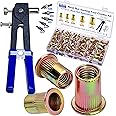 ASKWAY Pressure Rivet Nut Tool Kit, 430Pcs Metric Rivet Nut Combination (M8/M6/M5/M4/M3), Suitable for Furniture, Decoration, Automotive, Marine and Industrial Applications