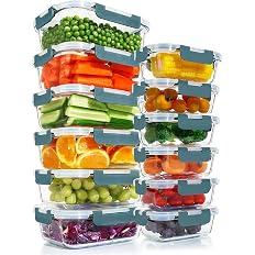 Image of 12 Pack Glass Meal Prep Containers Set