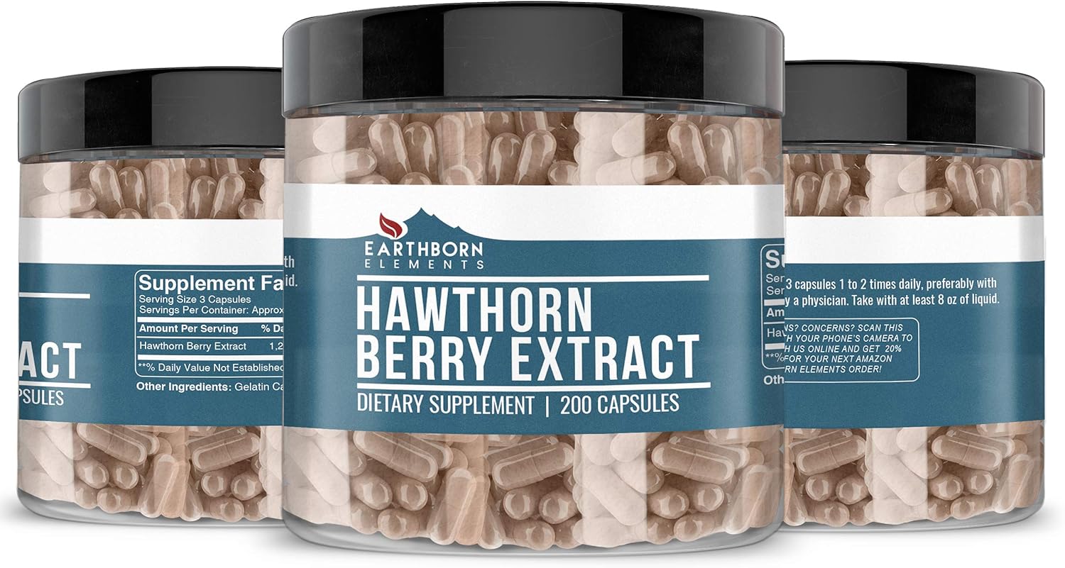 Hawthorn Berry Extract, 200 Caps, 1275 mg Serving, Fast Dissolving, Potency & Purity, Non-GMO, No Stearate or Rice Filler, Made in USA, Gluten-Free, Lab-Tested: Health & Personal Care