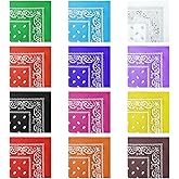 12-Pack Paisley Cotton Bandanas - Multi-Use Square Scarf for Outdoor Activities, Headwear & Fashion Accessories (21x21 Inch)