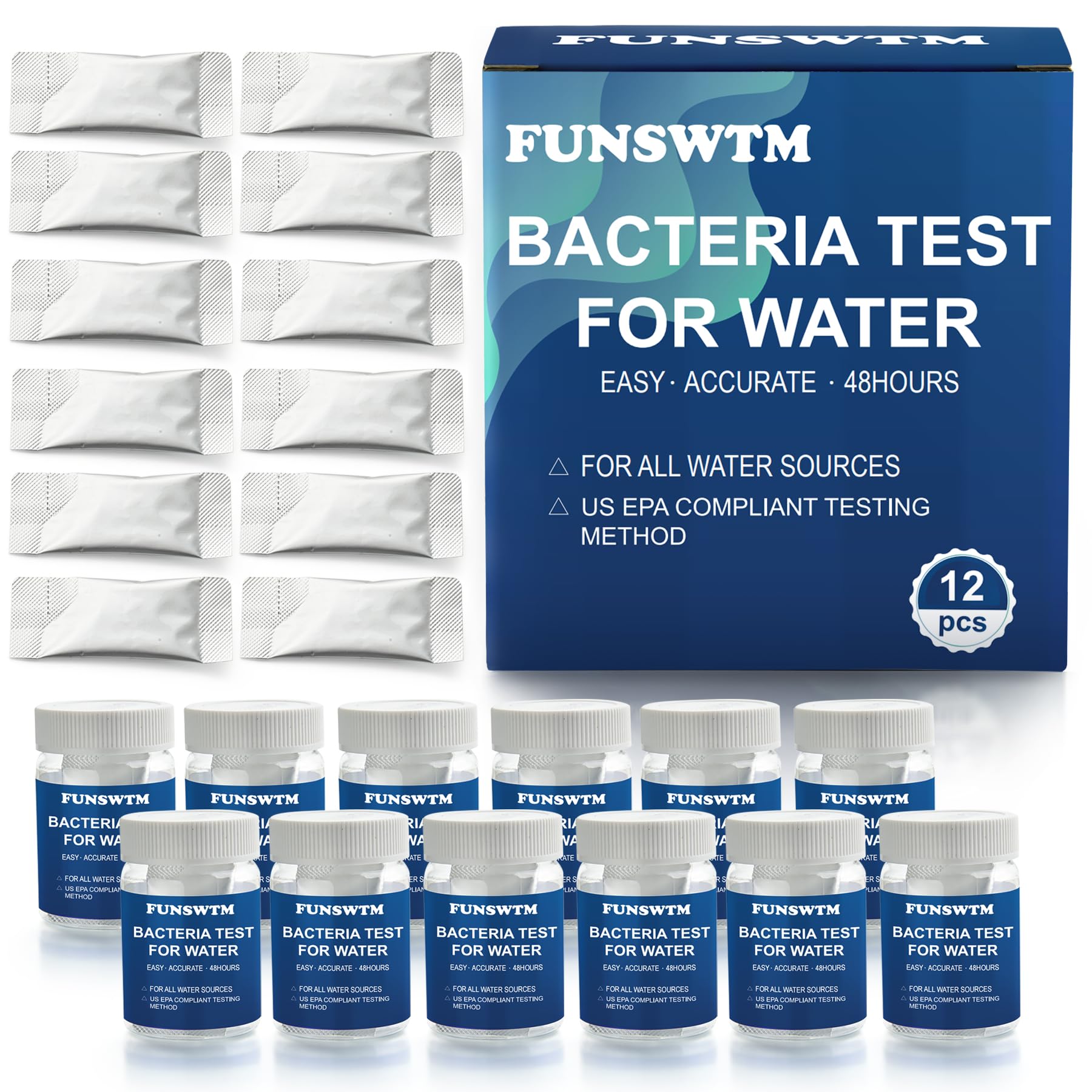 Coliform Bacteria Test Kit: 12-Pack Easy at-Home