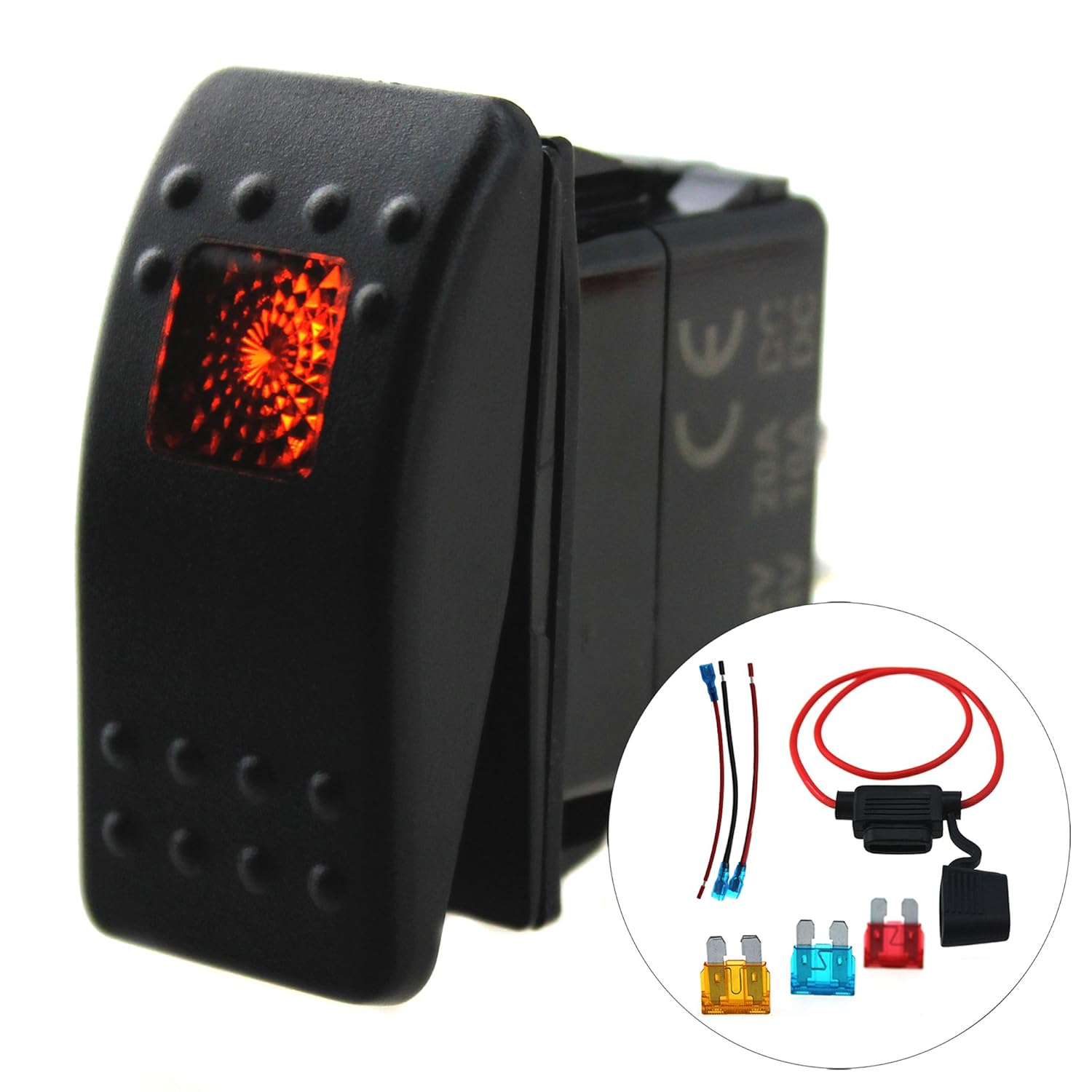 Amazon Com Iztor Car Marine Orange Led 3pin Toggle Switch