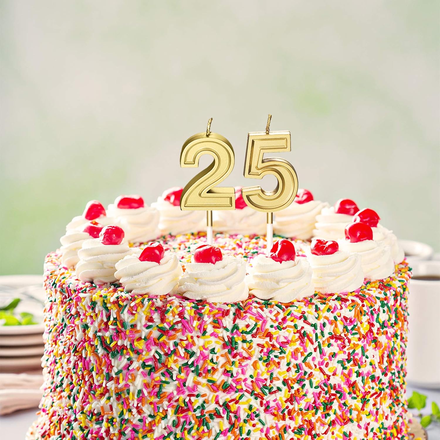 25th Birthday Candles Cake Numeral Candles Happy Birthday Cake Candles Topper Decoration for Birthday Wedding Anniversary Celebration Favor - Image 5
