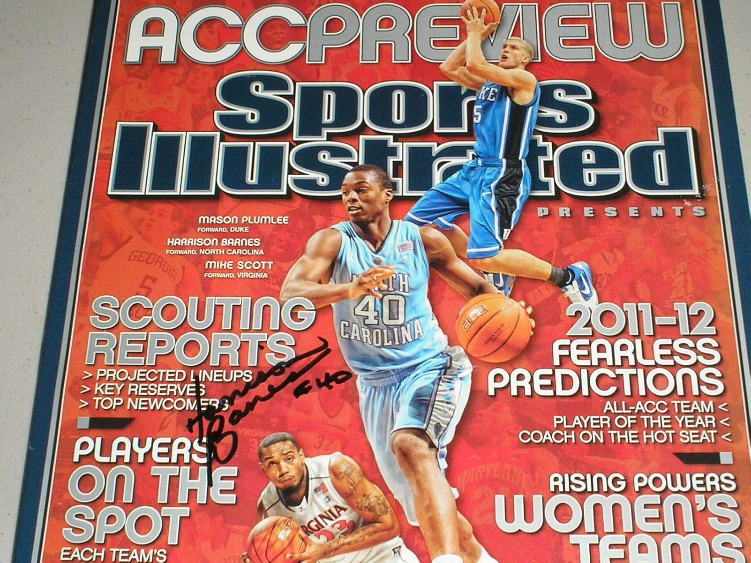 Harrison Barnes Autographed Signed Memorabilia Sports Illustrated