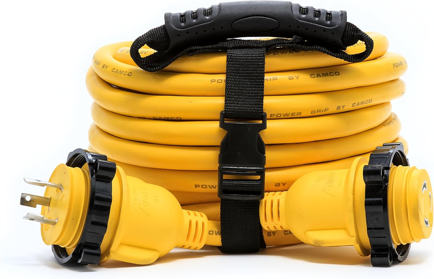 Camco 35' PowerGrip Marine Extension Cord with 30M/30F Locking Adapters | Allows for Additional Length to Reach Distant Power Outlets | Built to Last (55612): Automotive