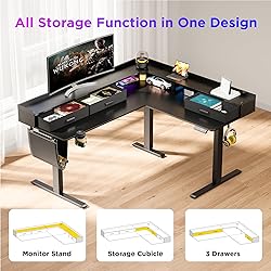 WALKINGDESK 63 Inches Height Adjustable L Shaped