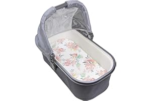 Kushies Baby 100% Breathable Cotton Percale Bassinet Sheet, Fully Elasticized- Made in Canada, 18" x 30" Multi Watercolour Fl