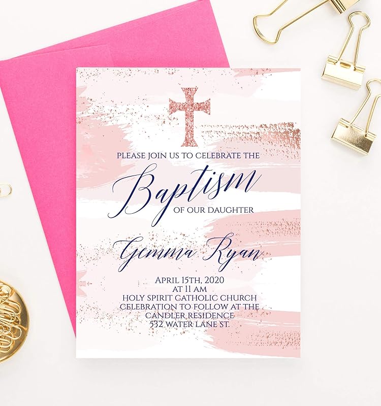 Personalized Baptism Invitations Elegant, Personalized