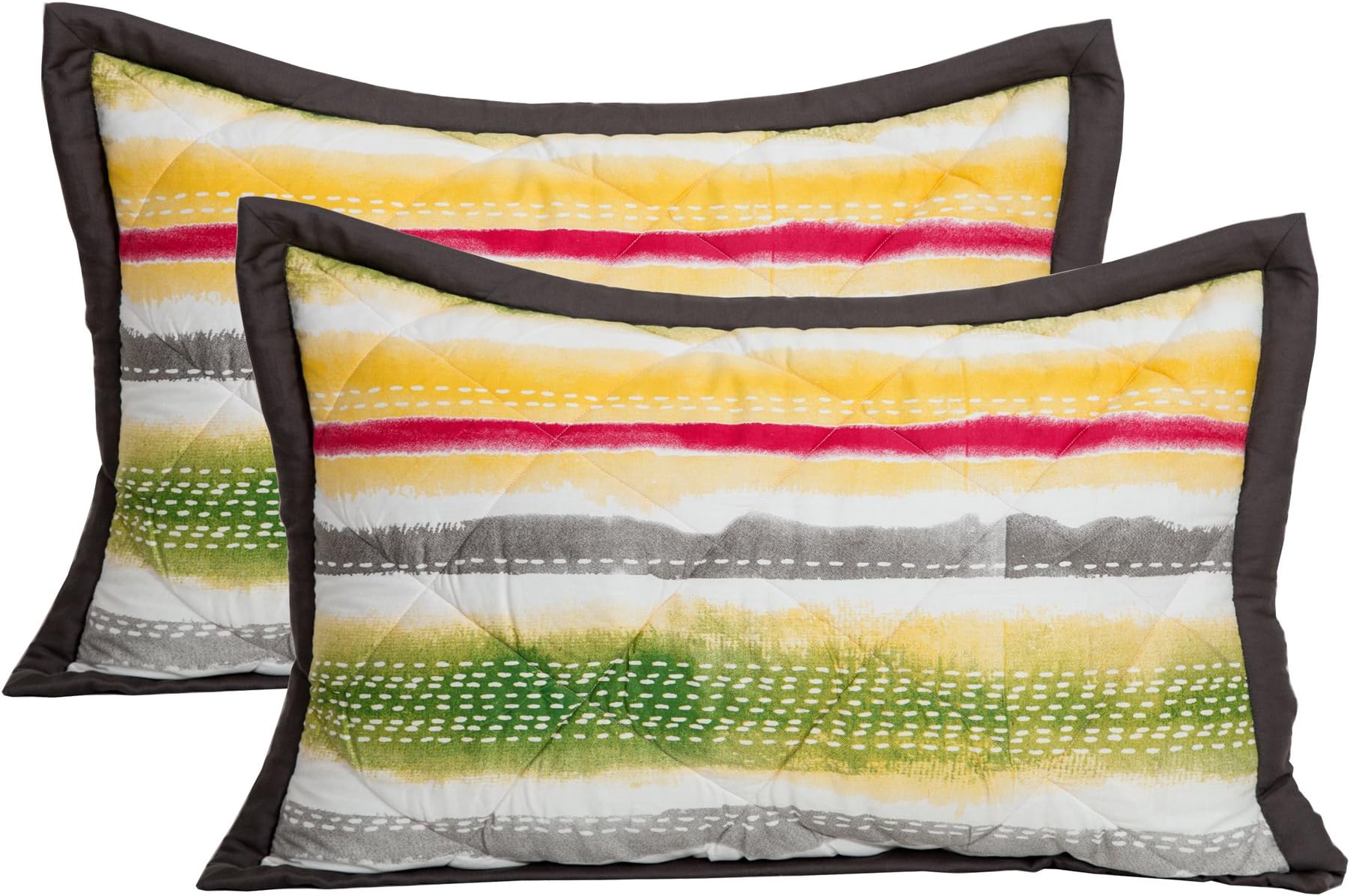 Maspar Waltz 2 Piece Polycotton Pillow Sham Set - 20"x30", Green