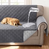 H.VERSAILTEX 100% Waterproof Couch Covers for 3 Cushion Couch Triple Non-Slip Sofa Cover with Storage Pocket Washable Couch Protector for Dogs(Sofa, Grey)