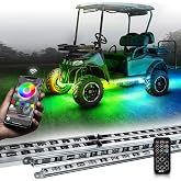 OPT7 Aura DreamColor 12V Golf Cart Underglow Chasing Light w/APP &amp; Remote | Waterproof Rigid Aluminum Case, RGBIC LED Bar, Sound Sync Lighting, Outdoor Accent Lights, EZGO Yamaha Club Car Accessories