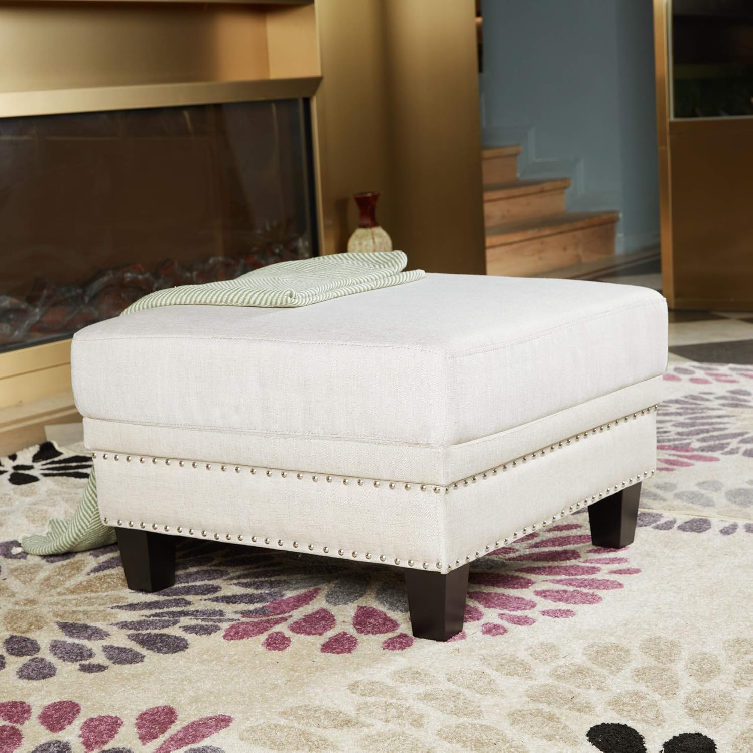 Best beige square ottoman with storage