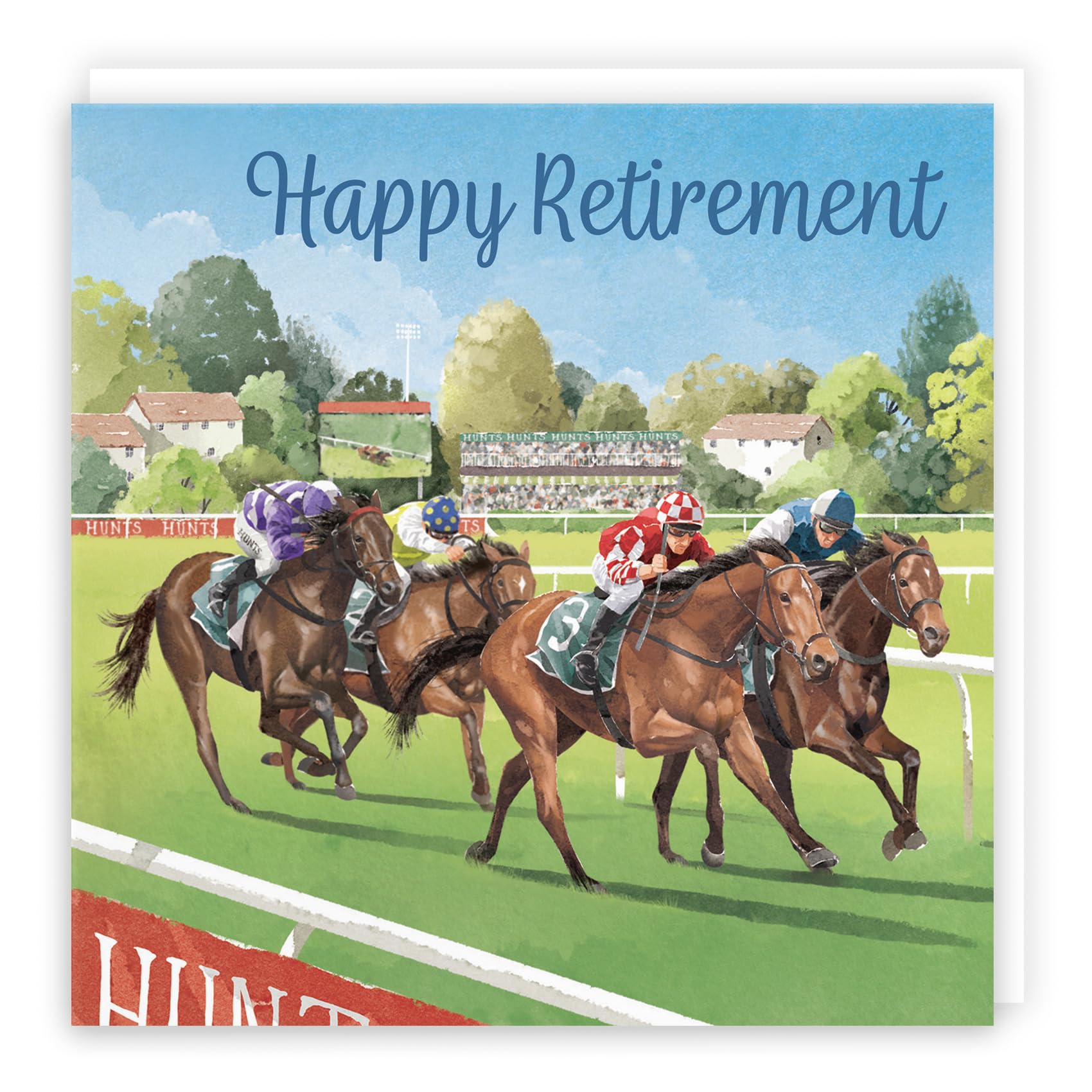 Hunts England - Horse Racing Fun Retirement Card For Him - Milo's Gallery - Sport Retirement Card - Retiring Card For Horse Lovers, Men, Husband, Dad, Grandad, Brother, Friend
