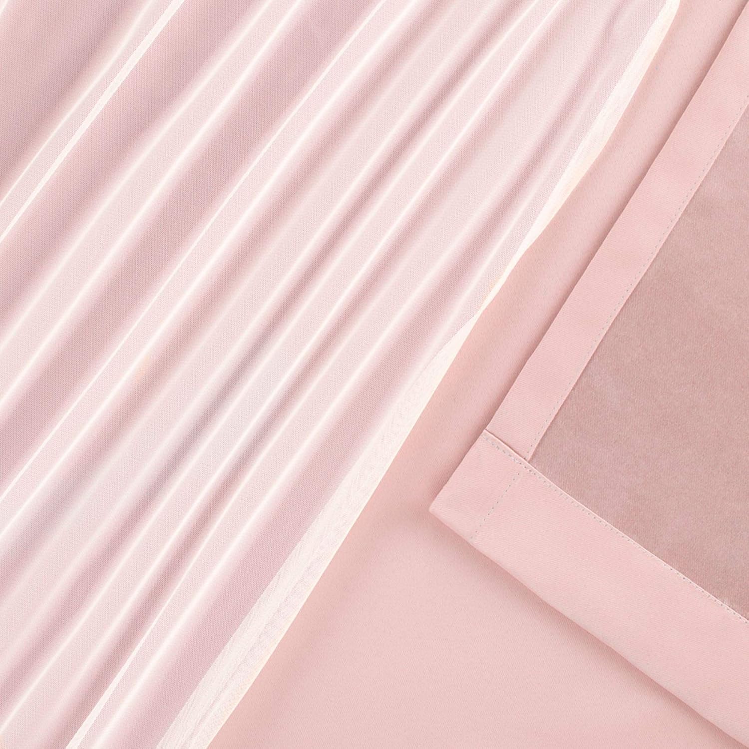 Exclusive Home Curtains Catarina Layered Solid Blackout and Sheer Window Curtain Panel Pair with Grommet Top, 52x84, Rose Blush, 2 Count: Home & Kitchen