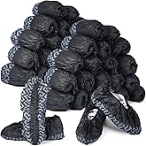 Zhanmai 300 Pack Disposable Shoe Covers Non Slip Disposable Large Foot Booties Shoe Covers for Indoors Contractors Floor and Carpet Protectors, One Size Fits Most(Black)