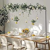 Babenest Over The Table Rod Stand with Clamps Adjustable 47"-98'' Length 9"-40" Height, Metal Flower Hanging Table Arch Stand