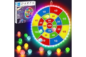 LFSMVT 29" LED Dart Board for Kids, Light Up Dart Board with LED Sticky Balls, APP Control, Music Sync for Indoor Outdoor Par