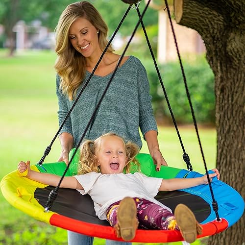 Kids Hazli Swing Hazli 40 Inch Saucer Swing For Kids Outdoor 700lb