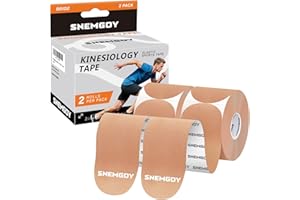 SNEMGOY Kinesiology Tape Precut (2 Rolls, 40 Precut Strips) – Waterproof, Hypoallergenic Athletic Tape for Muscle Support & P