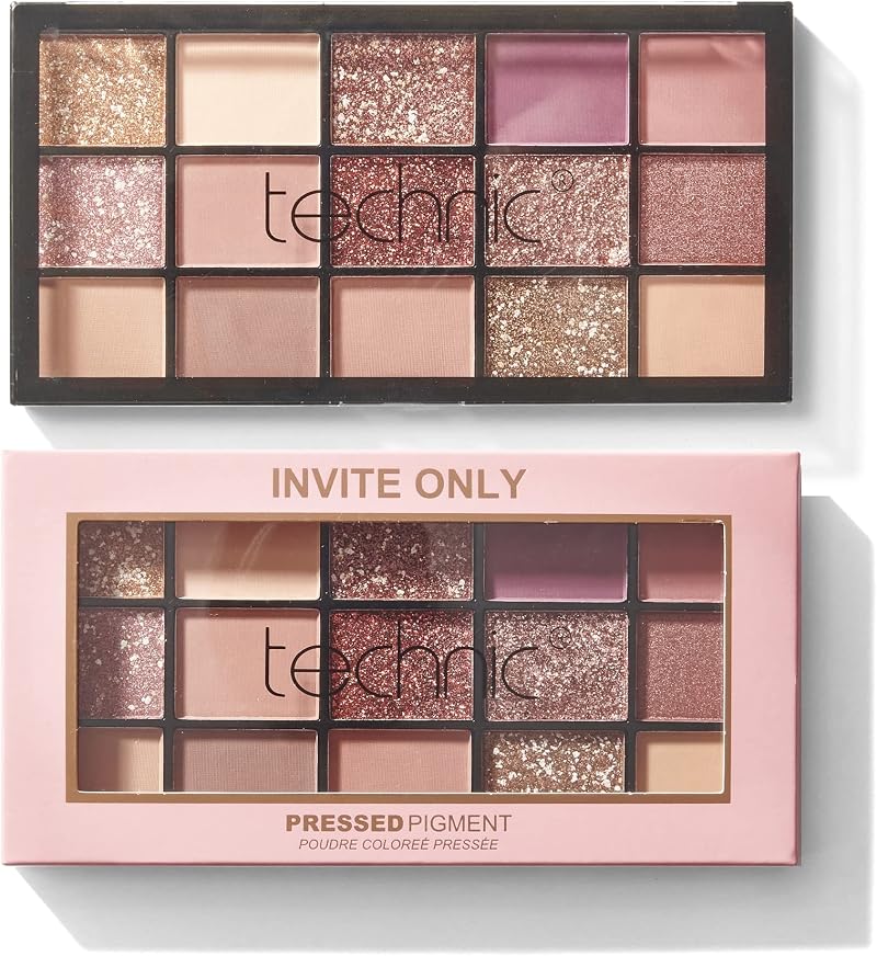 Technic Invite Only Eyeshadow Palette 15 Shades Pinks Berries Neutrals Mattes