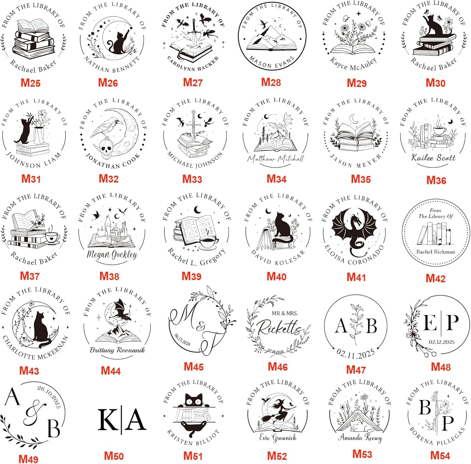 Personalized Book Embosser – Custom Book Stamp for Book Lovers, Libraries, and Gifts, Personalized Embosser with Custom Design (Including Dragon, Cat, Flower, and Other Patterns)