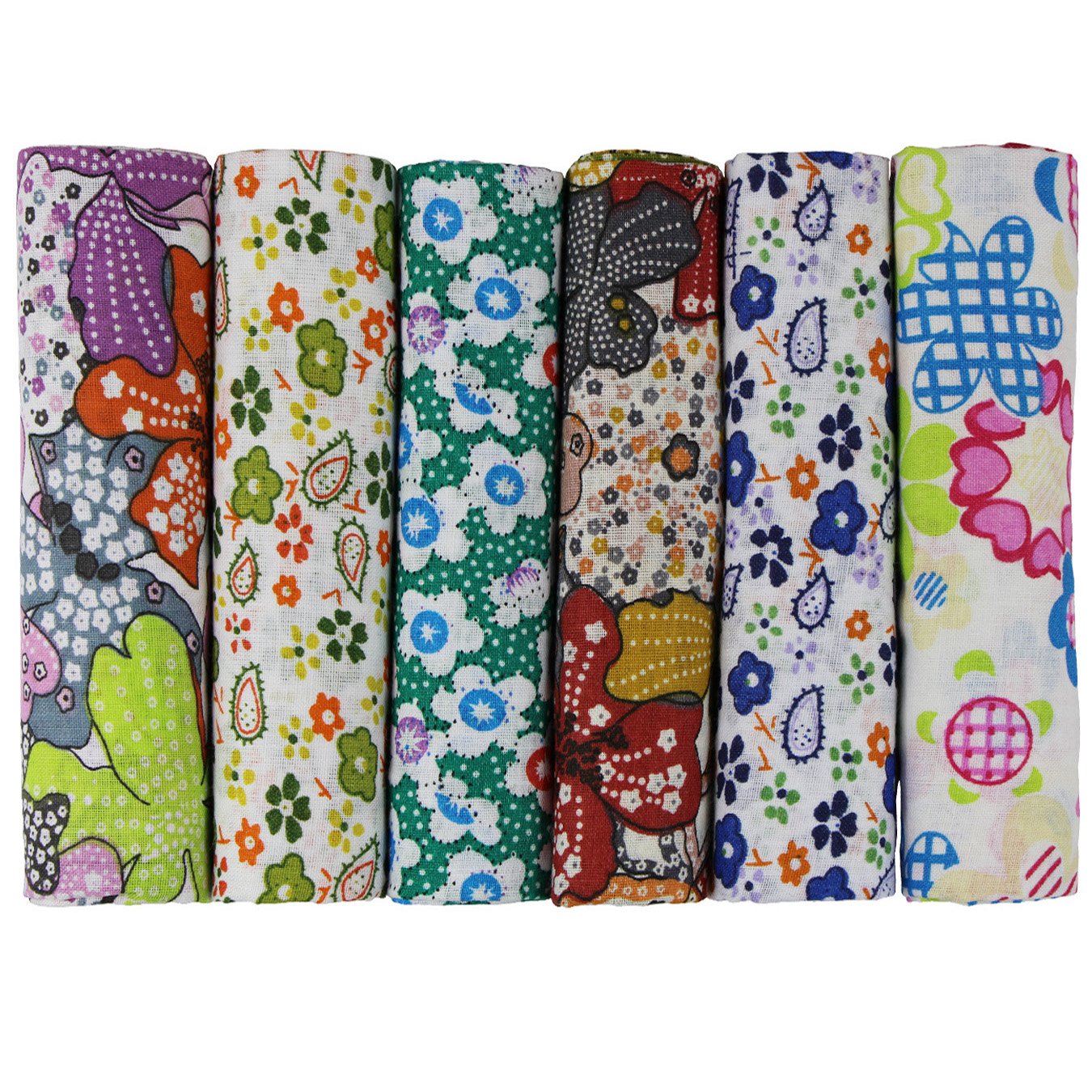 UOOOM 6pcs 50 x 50cm Patchwork Cotton Fabric DIY Handmade Sewing Quilting Fabric Different Designs (U-B901) — image 1