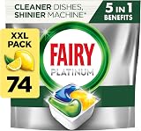 Fairy Platinum All-In-One Dishwasher Tablets Lemon 74 Tablets Bulk view 1