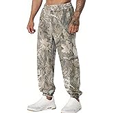 MSBESYOR Men’s Camo Baggy Sweatpants Graphic Print Workout Streetwear Joggers Pants for Men Fleece Sweats with Pockets