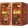 Cutebee DIY Book Nook Kit, 3D Wooden Dollhouse Bookshelf Insert Decor Alley Miniature House With
