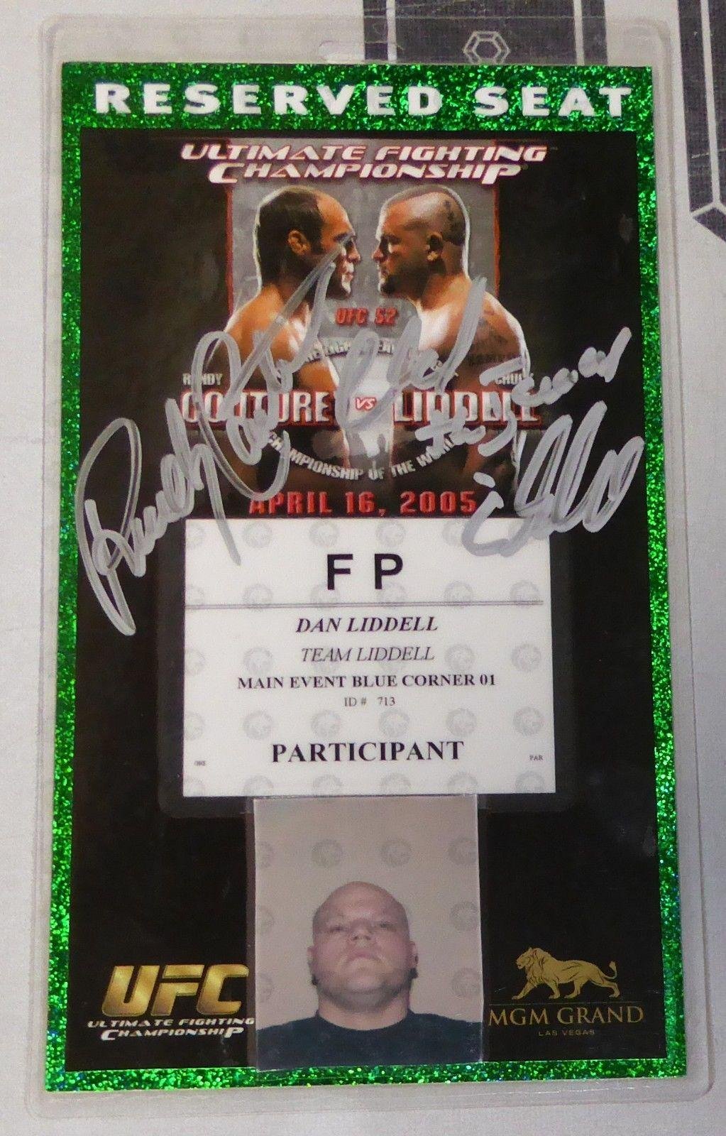 Randy-Couture-Chuck-Liddell-Signed-UFC-52-Participant-Credential-Pass-PSADNA-Certified-Autographed-UFC-Miscellaneous-Products