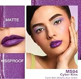 Oulac Matte Liquid Purple Lipstick Violet Lip Gloss 4.5ml MS04 Vegan view 2