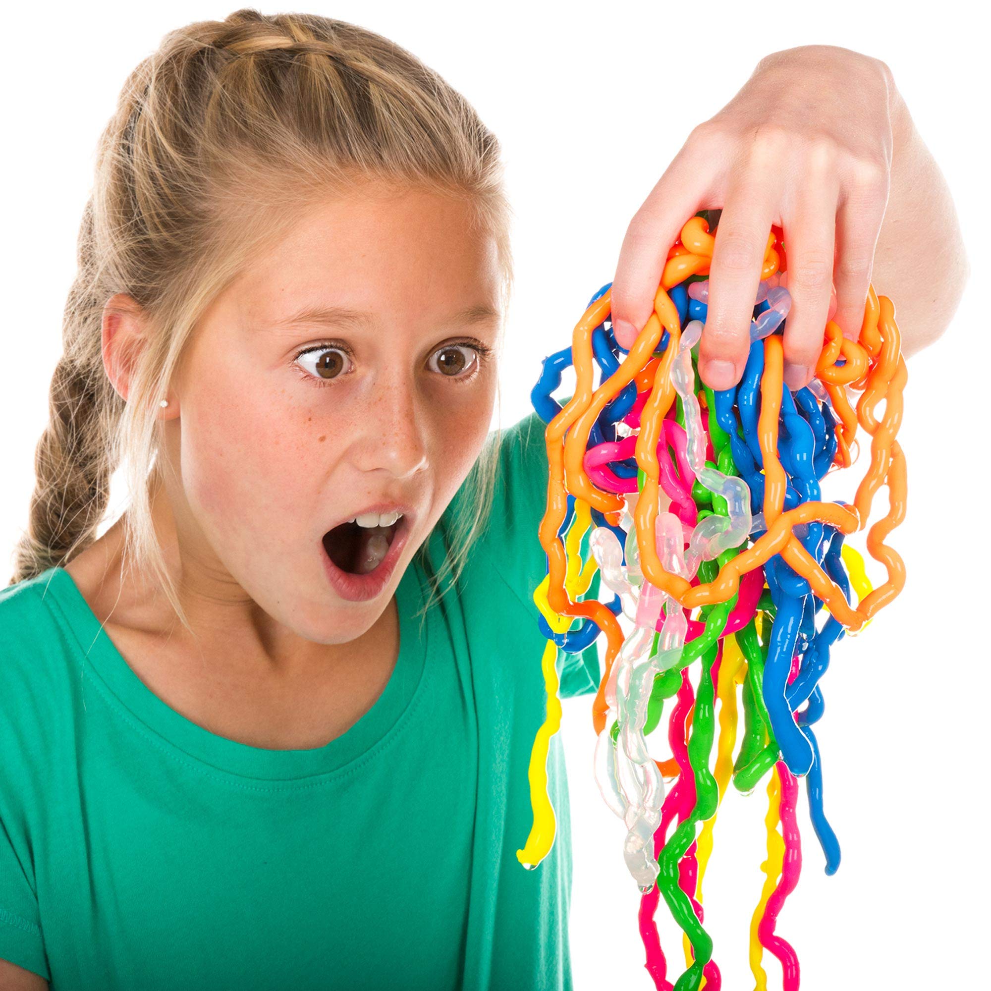 Steve Spangler Science String Slime Deluxe Kit, Includes Pink, Blue, Yellow & Clear (3.4 oz. Each) – DIY Slime Science Experiment Kit for Kids, Learn/Teach Science of Polymers, Exciting STEM Activity