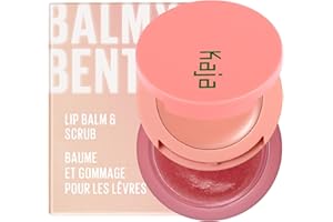 Kaja Lip Bento Balm + Scrub | with Coconut Oil, Coral Finish, Moisturize, Exfoliate, Smoothes Lips, Compact Travel Size, Strawberry Rosé, 0.4 Oz