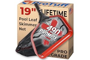 PROTUFF PRODUCTS ProTuff 19" Fine Pool Net for PROS – “490 Promise” Unlimited Unconditional Replacement – Cleans 3X Faster Than Vacuum – Wide Pool Skimmer Net with Deep Bag for Easy Maintenance of Leaves, Bugs, Debris