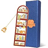 Orange Tabby Cat Metal Bookmark with Cat Charm and Gift Box, Valentine Gifts, End of Year Gift, Gifts for Mom, Teacher, Retirement, Women, Lover, Book Lover, Cat Lover