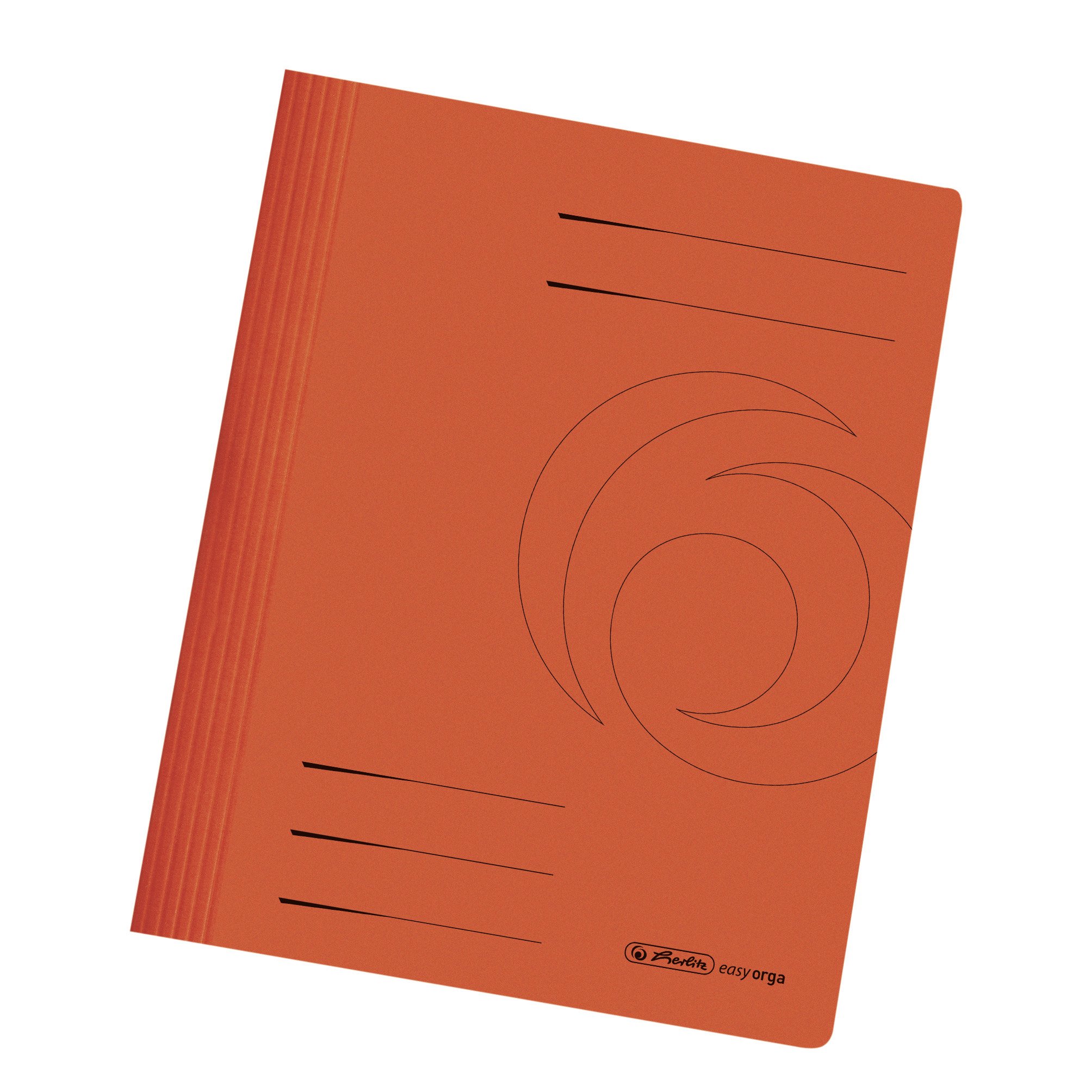 Herlitz A4 Manilla Folded Flat File - Orange (Pack of 10)