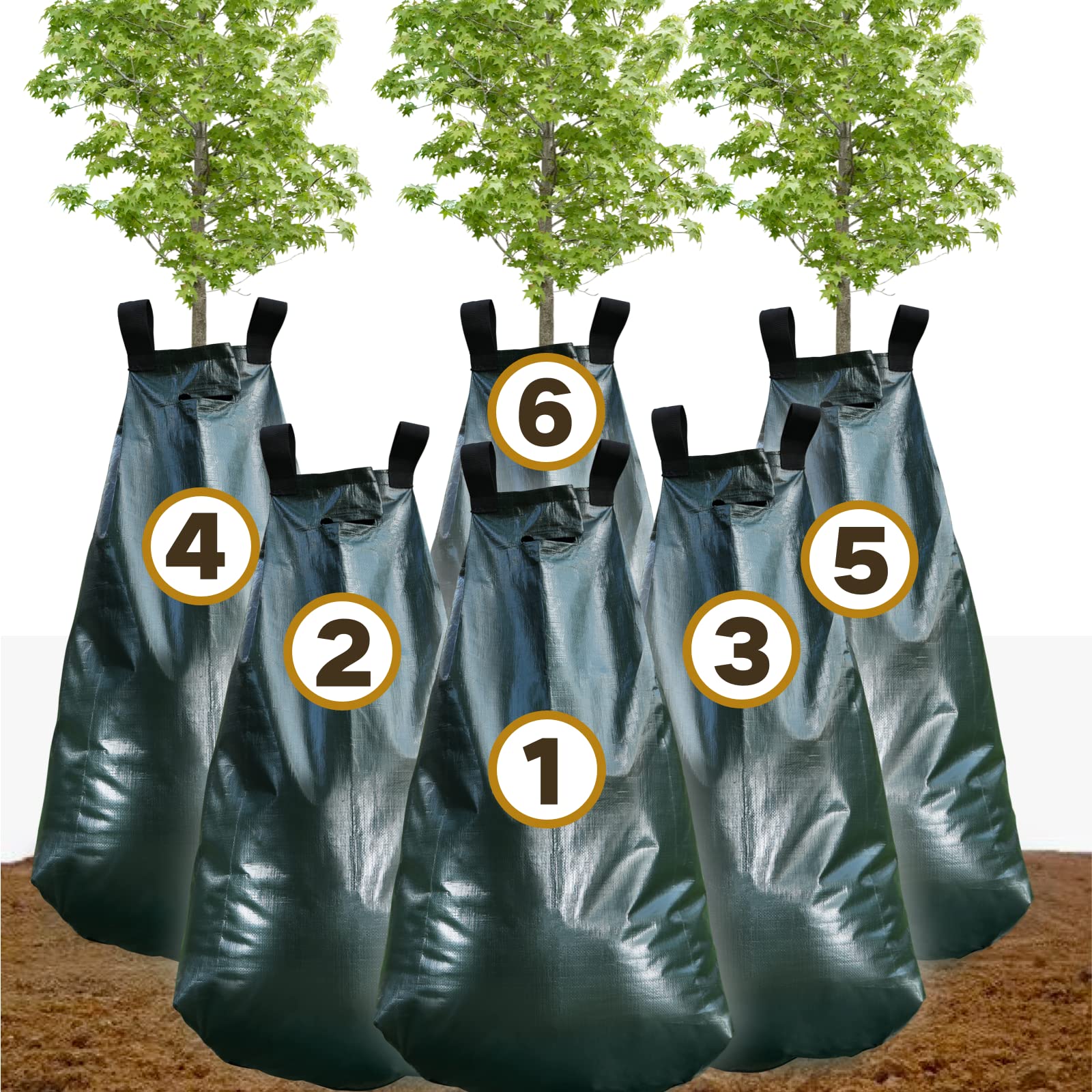Photo 1 of ZIFUNY 6 Pack 20 Gallon Capacity Watering Bags for Plant, 6-8 Hours Slow Release Tree Water Bags, Reusable Tree Watering Bag, Premium PVC Irrigation Bags, Sapling, Plant