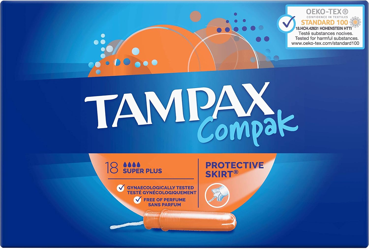 Tampax Compak Super Plus Tampons 18ct, Multicoloured, 18 Count (Pack of 1) - Image 3