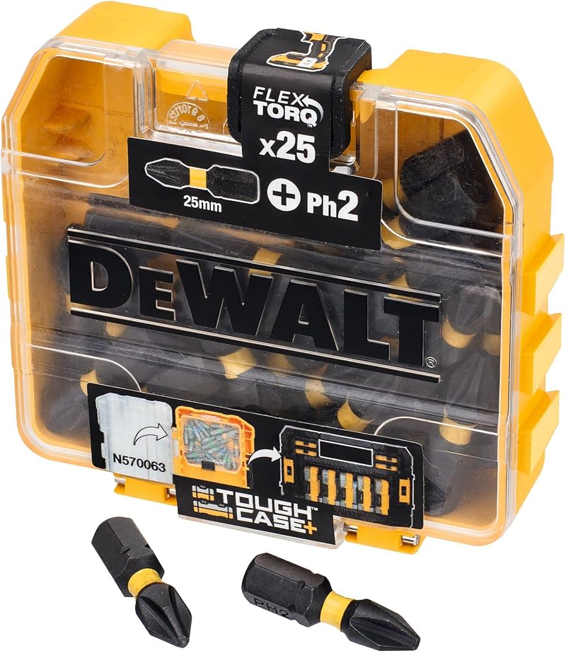 DeWalt Extreme FLEXTORQ 25pc Set PH2 25 mm Small Bulk Storage Case