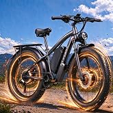 CTVVXXC 6000W Peak Dual Motor Ebike for Adults,45 MPH Fast Electric Bike | 58V Max Output 34Ah Up to 100 Miles,24" Fat Tire Lockable Suspension Electric Bicycle for Snow Off-Road Commuter Mountain