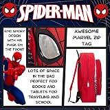 Marvel Spiderman Backpack for Boys Avengers Red Daypack with Reflective Eyes view 5