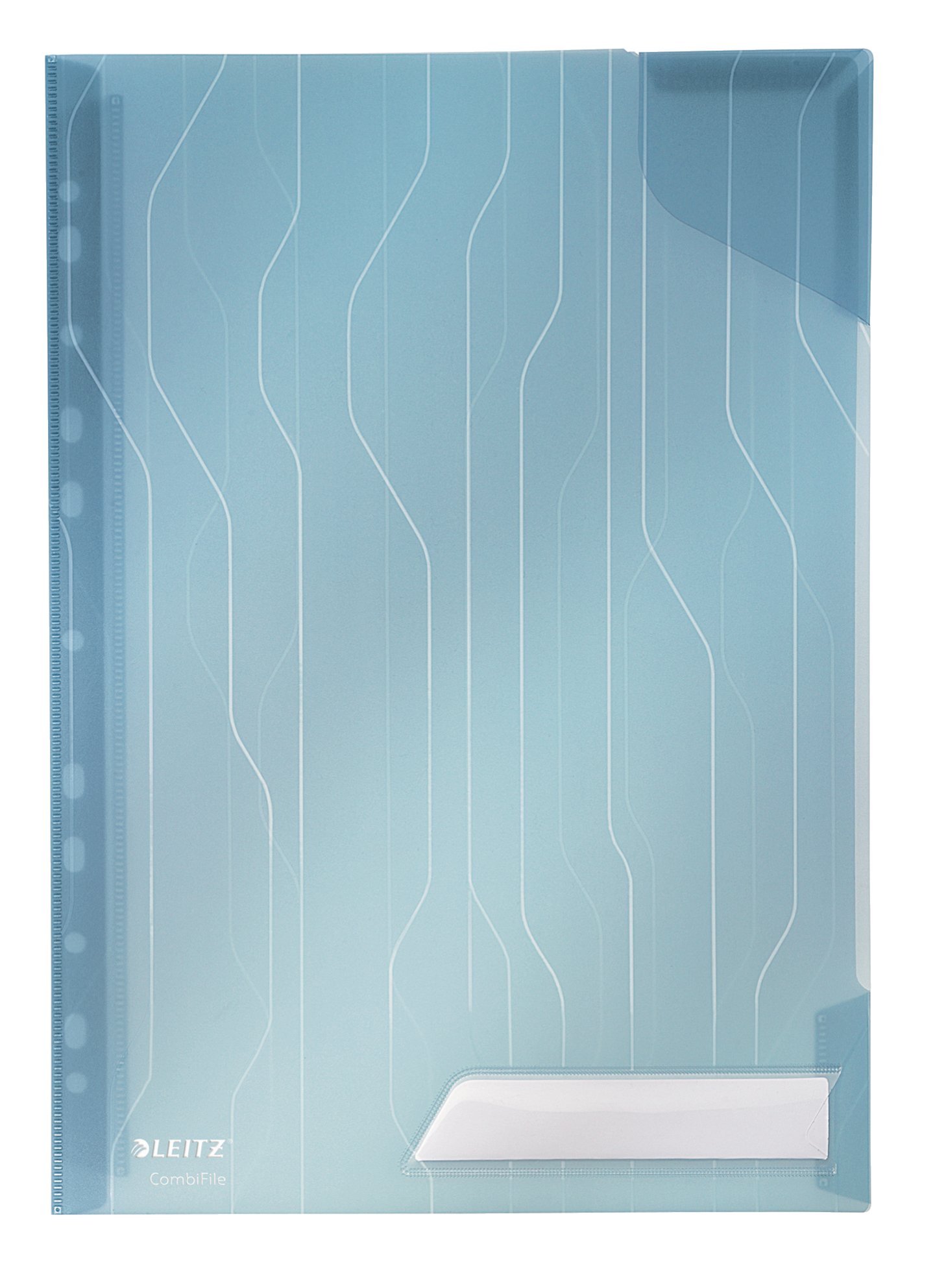 Leitz Combifile Folder A4, Clear Blue Matt Finish, Top Left Open, 200 Micron Polypropylene, Pack of 5, 47260035