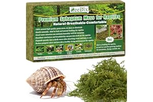 ZeeDix 8 oz Sphagnum Moss for Reptiles,12 qt Natural Hermit Crabs Moss Reptile Bedding Terrarium Substrate for Leopard Gecko Tortoise Lizard Ball Python Snakes Hermit Crab Habitat